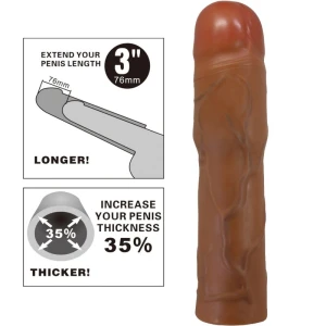 PRETTY LOVE - MANGA PENIS KYLIAN COM EXTENSÃO DE 7,6 CM MULATO
